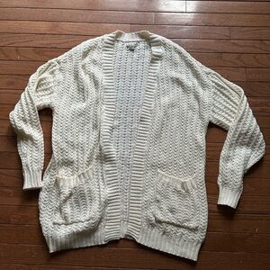 American Eagle Cozy Cream Long Knit Sweater